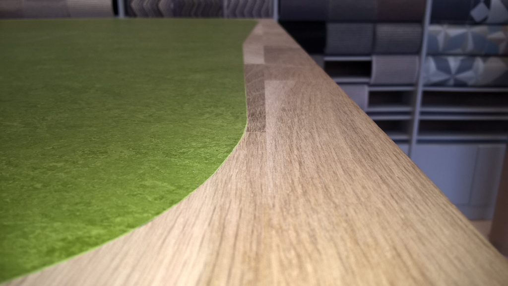 Marmoleum - Linoleum set in oak cnc surface