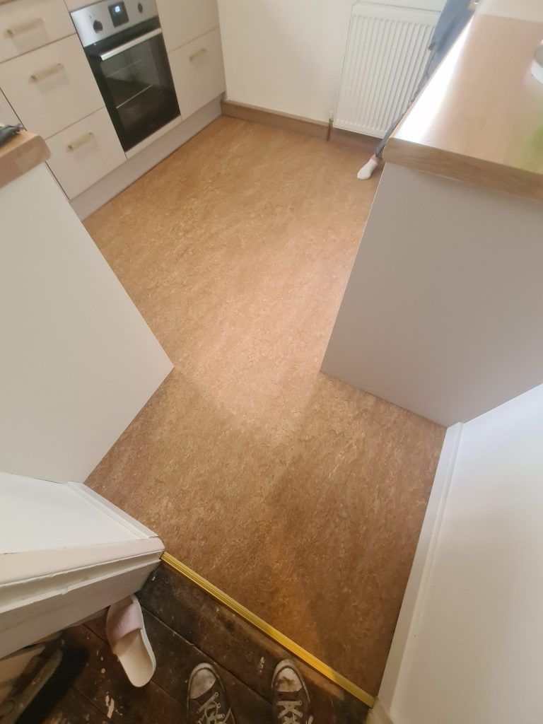 Marmoleum Linoleum Laid To A Kitchen Floor pic2